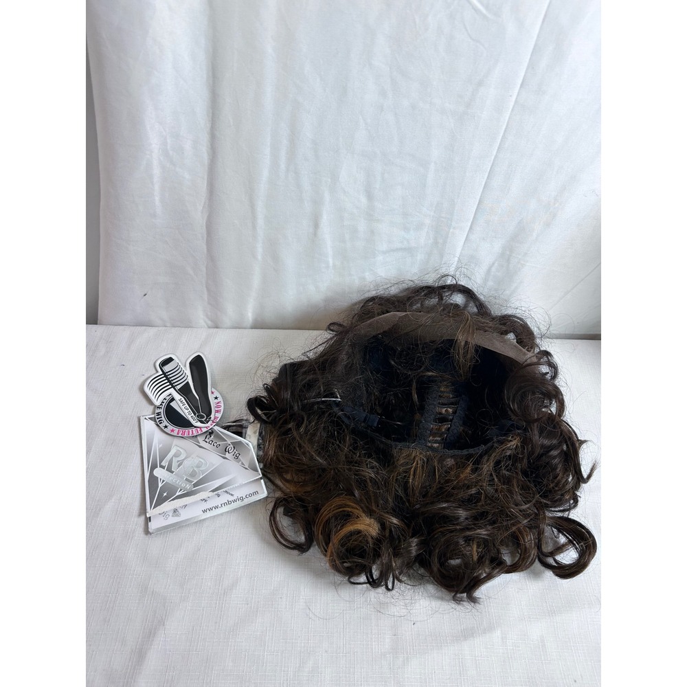 R&B Collection Victoria Lace Front Wig Brown Curly Heat Safe Synthetic Women